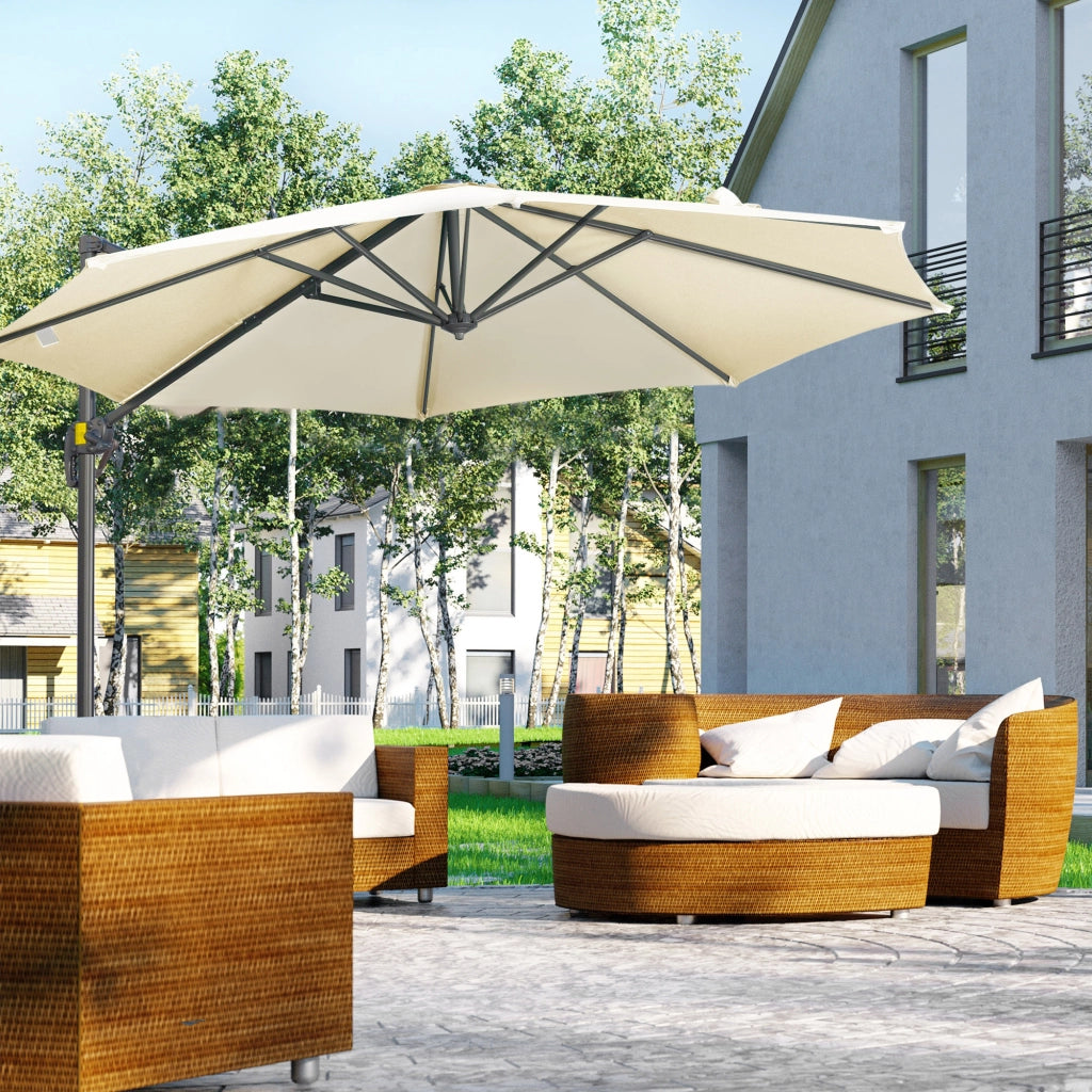 Ombrellone da Giardino ¨C Minimal ¨C Crema 300x250 cm