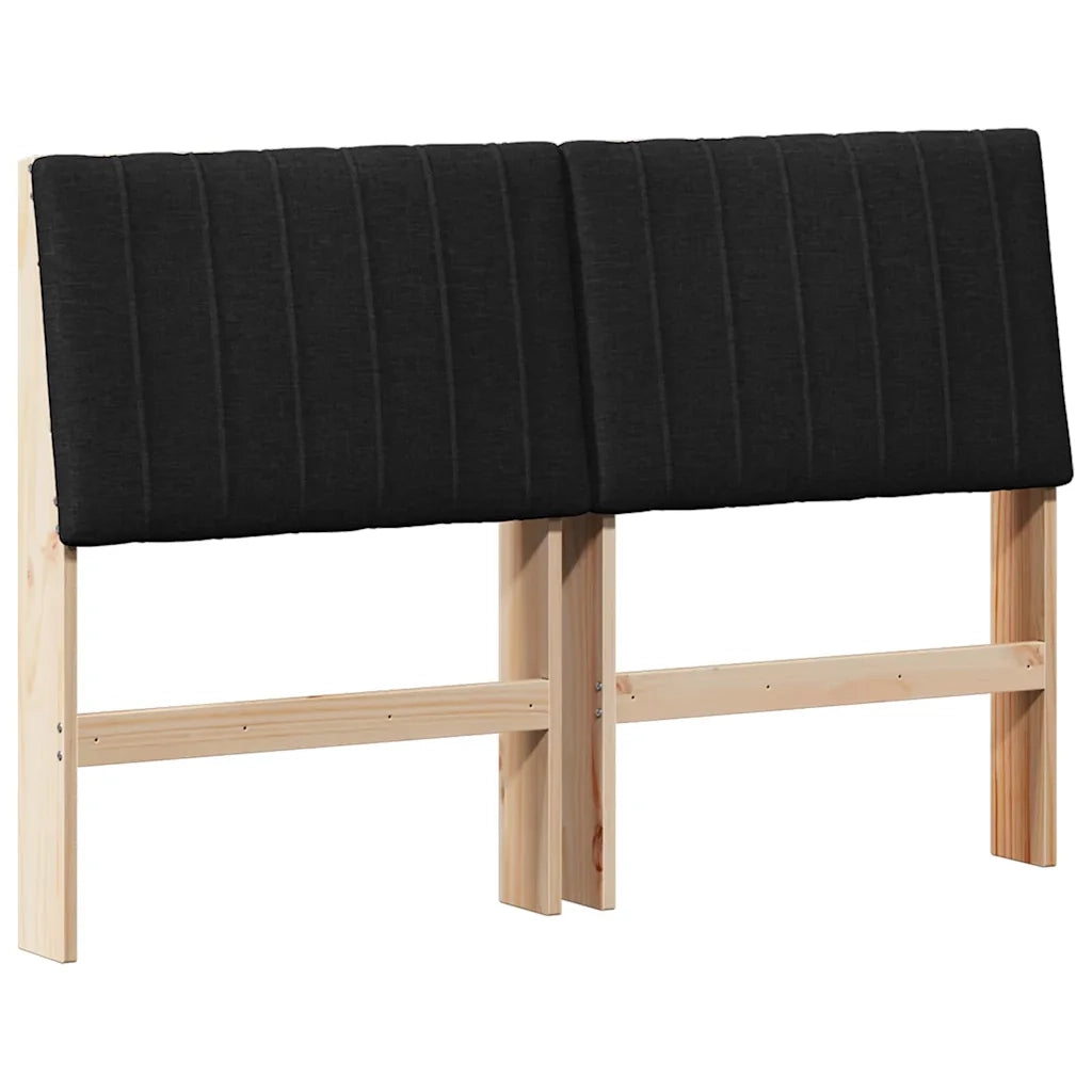 Testiera | Testata imbottita Nero 140 cm Pino massello
