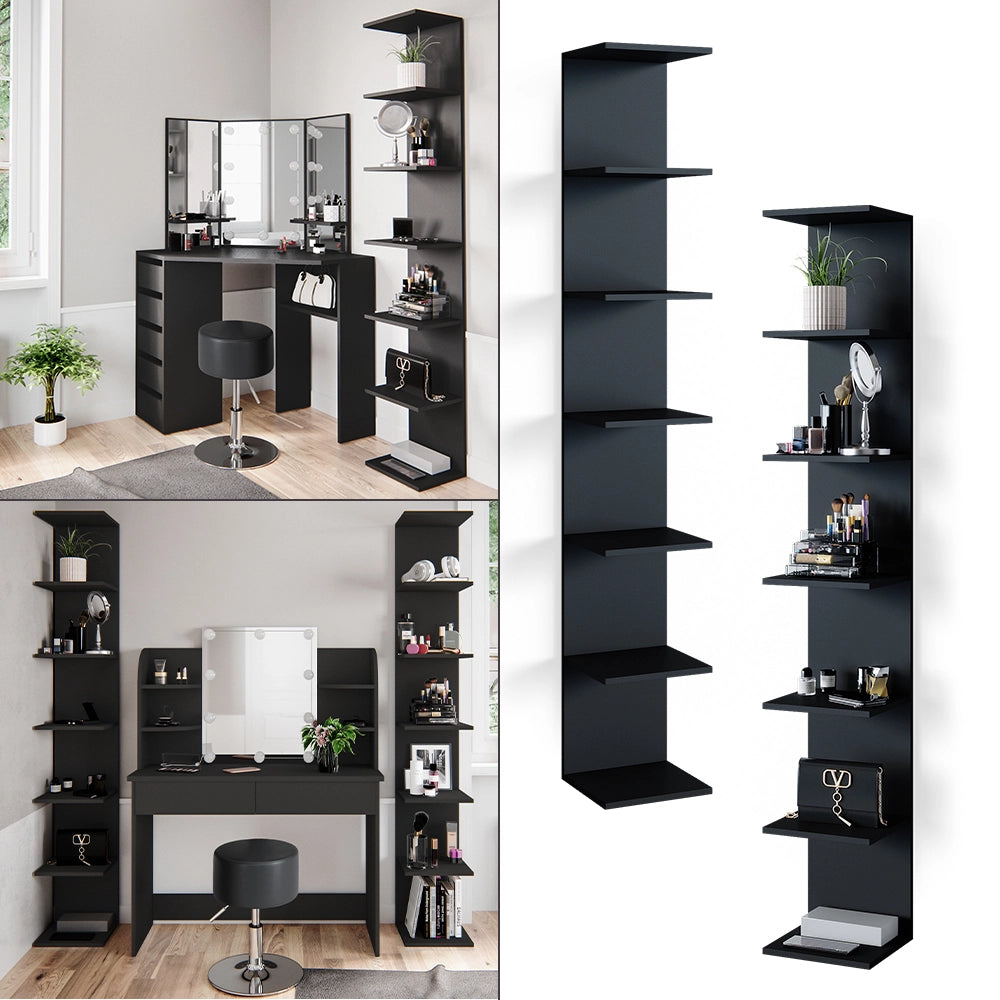 Vicco Scaffale a muro Nero 28 x 190 cm Set di 2