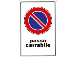 CARTELLO PASSO CARRABILE- - cm.20x30h. - 10 pezzi