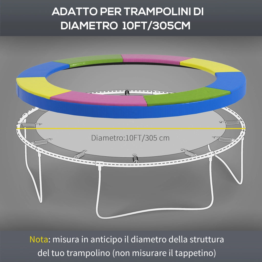 Copertura Tappeto Elastico ?305x30 cm Pieghevole e Portatile, in Plastica, PE e Schiuma, Multicolore