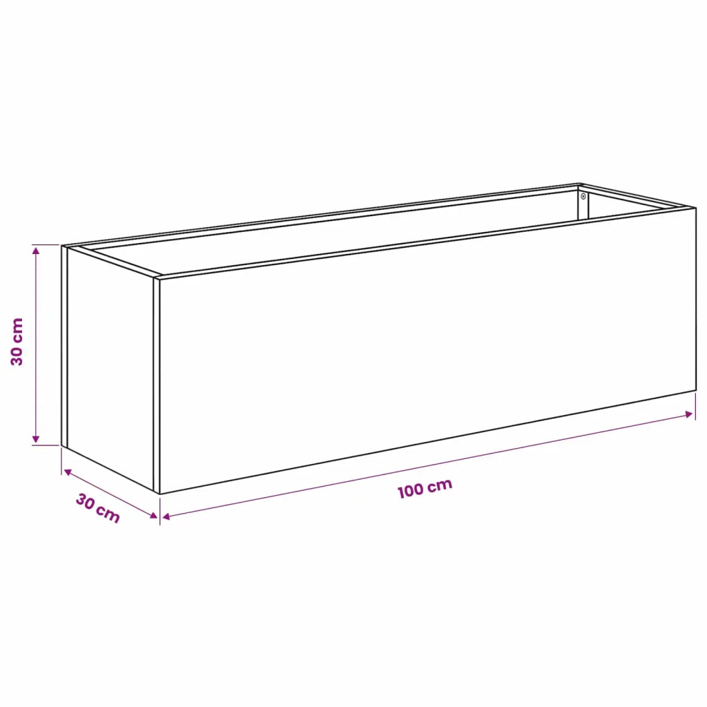 Vaso da giardino Bianco 100 x 30 x 30 cm 8005220