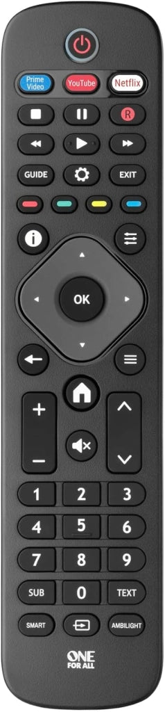 One For All telecomando di ricambio per TV Philips 2.0, Nero