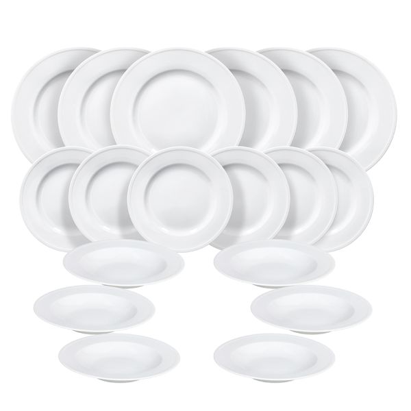 Servizio piatti 18 pezzi Milano Bianco