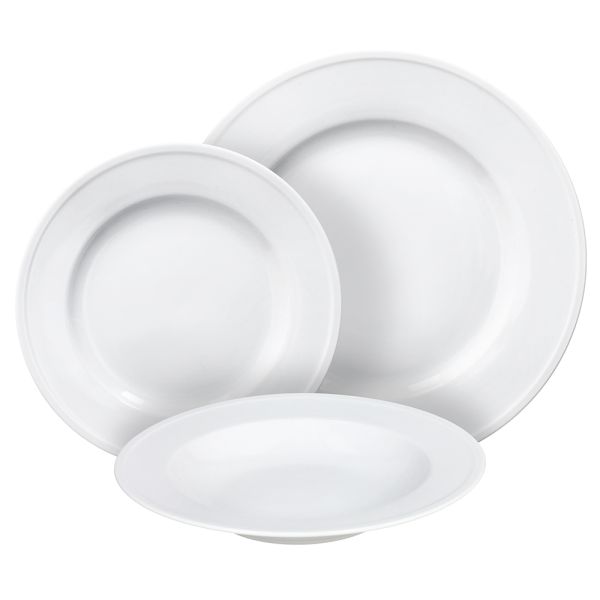 Servizio piatti 18 pezzi Milano Bianco