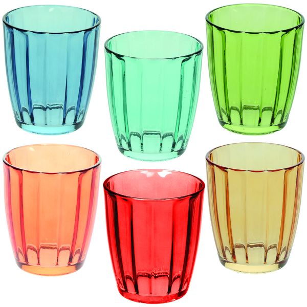 Set 6 bicchieri 310 cc  Vetro Multicolor