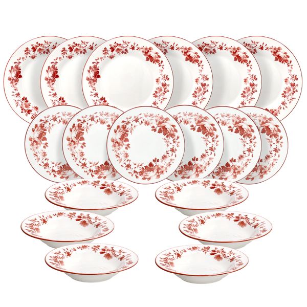 Servizio piatti 18 pezzi Charlotte Rosso