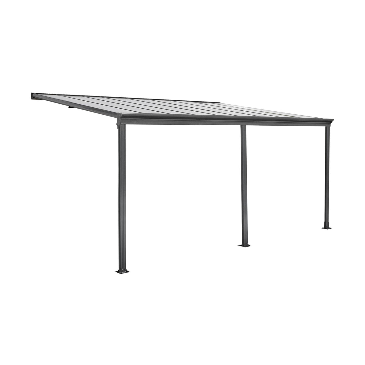Pergola 3x5m in alluminio con grondaia, antracite