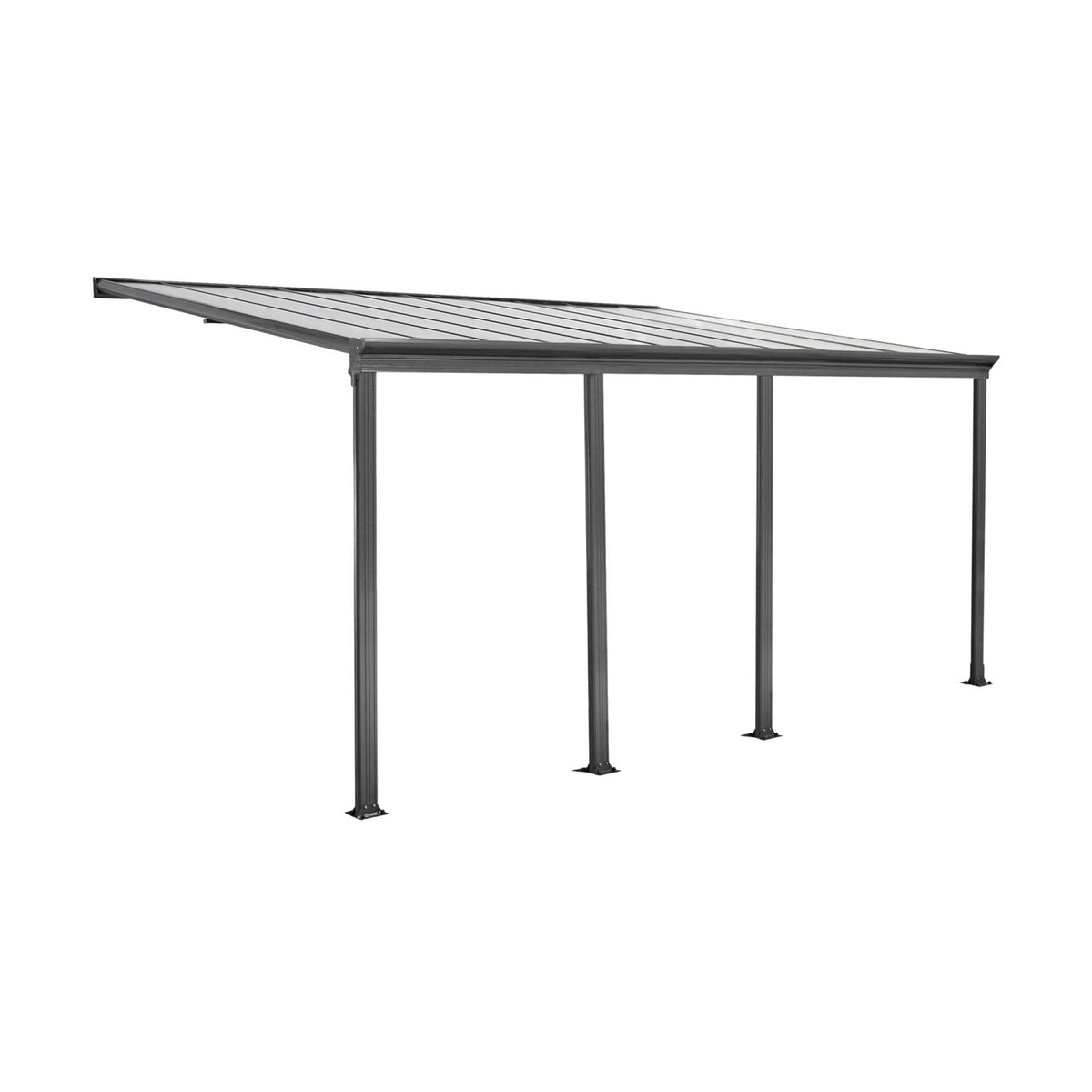 Pergolato 3x6m in alluminio con grondaia, antracite