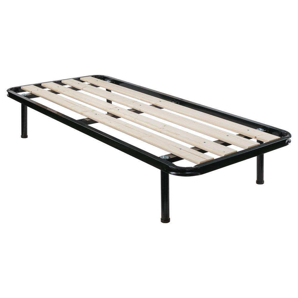 Rete ortopedica a doghe verticali singola 90x190, con telaio in metallo e tavole in legno massello - Comprarredo